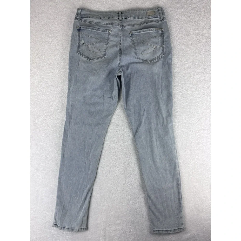 Seven 7‎ Jeans Womens Blue Tummyless High Rise Skinny Distressed Jeans Size 14
